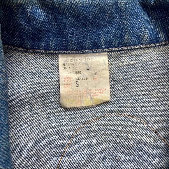 VINTAGE crop denim jacket blue jean unique embellishments small - Picture 11 of 16